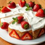 How to put sliced strawberries on a cake