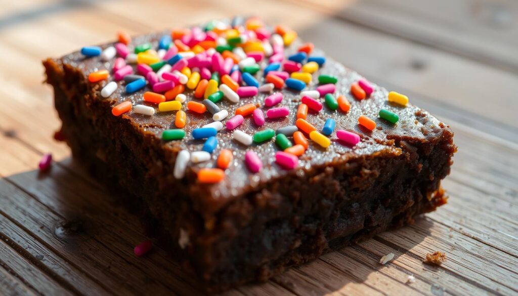 Can you put sprinkles on top of brownies before baking