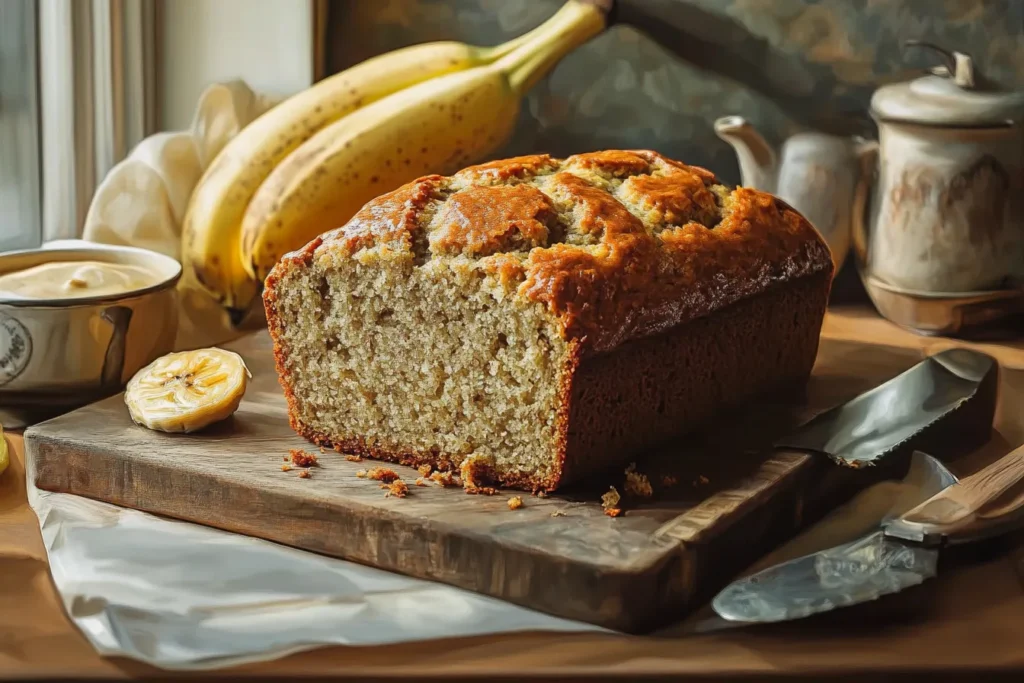 Why does banana bread collapse after baking?