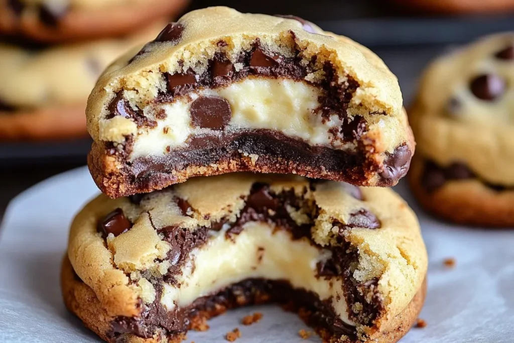 Cheesecake stuffed Chocolate Chip Cookies