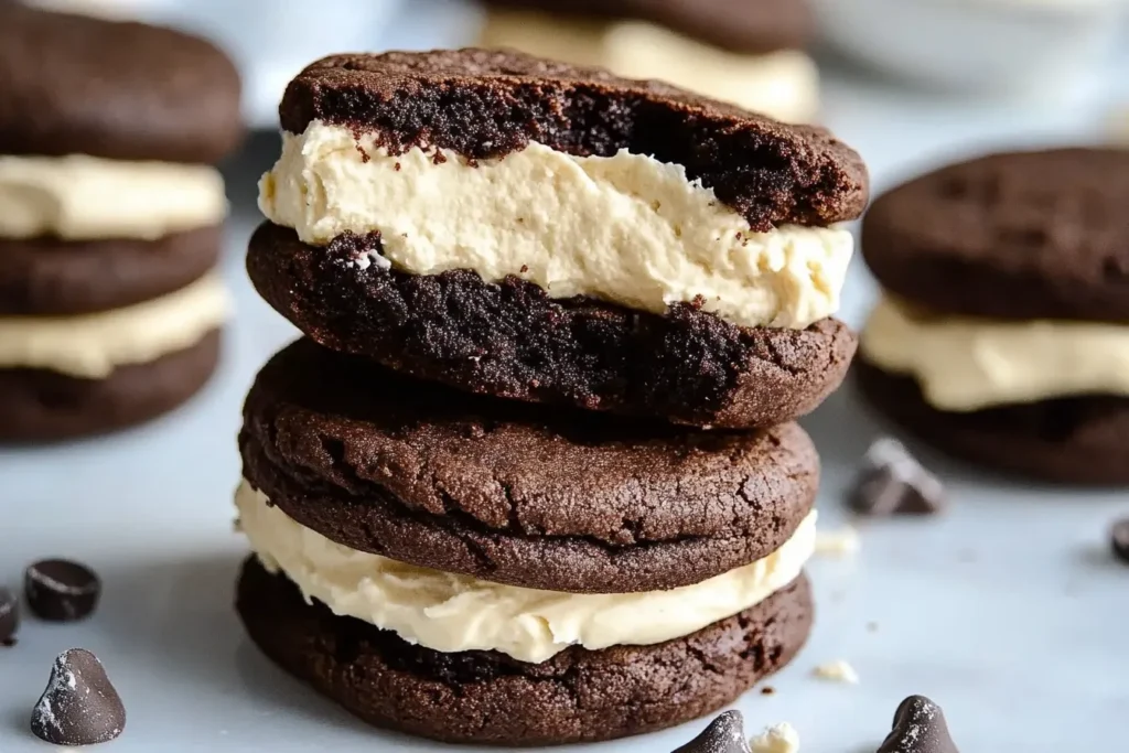 Brownie Cookie Sandwiches with Cookie Dough Buttercream