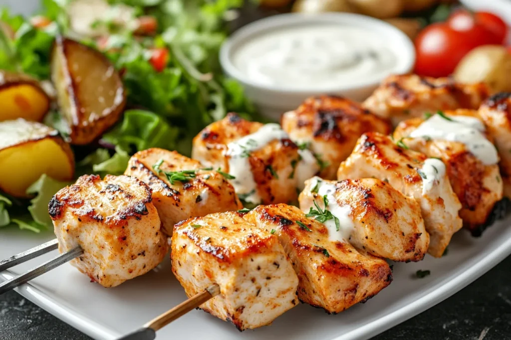 Buffalo Ranch Chicken Skewers